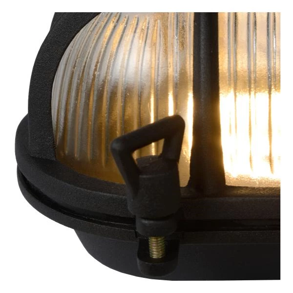 Lucide DUDLEY - Wandlamp Binnen/Buiten - 1xE27 - IP65 - Zwart - detail 2